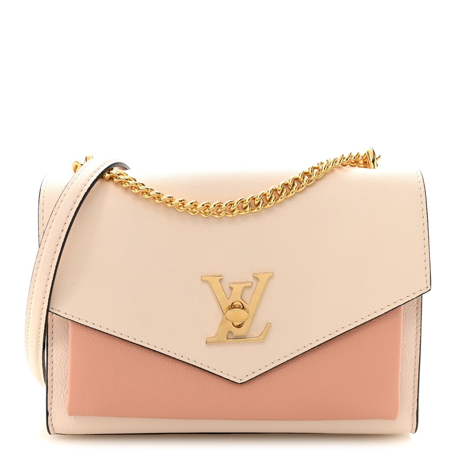 Soft Calfskin Mylockme Chain Bag BB Rose Trianon Quartz