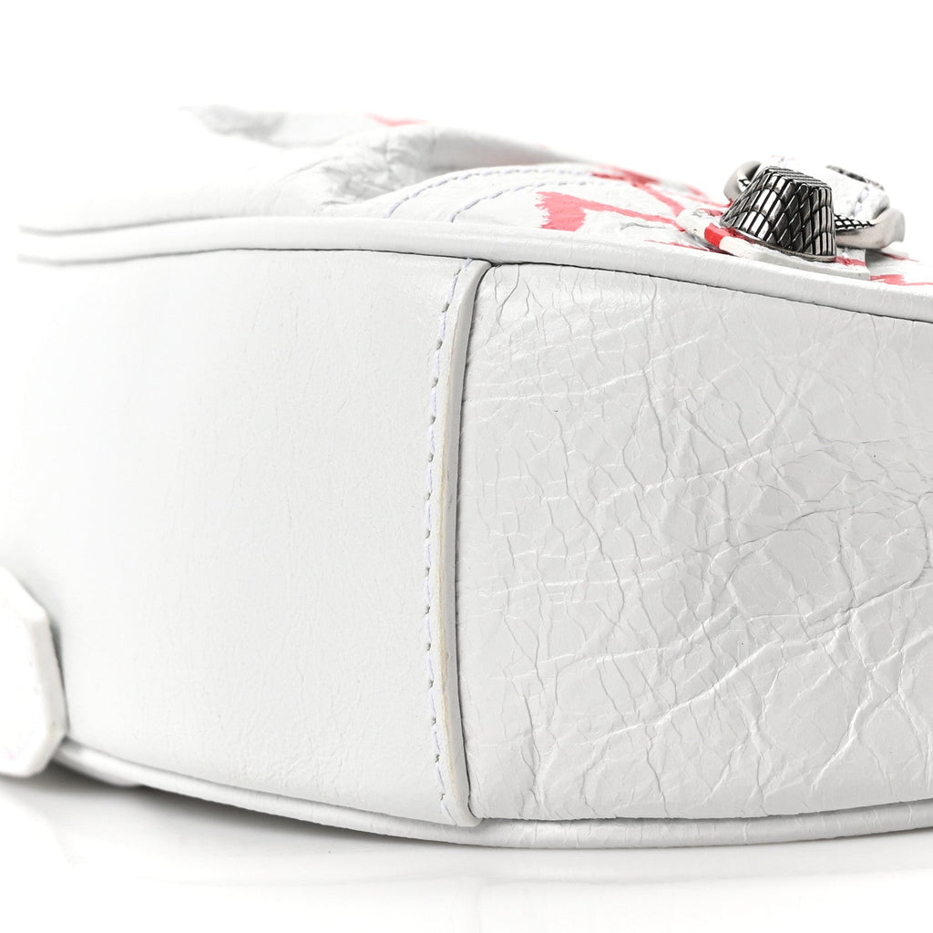 Agneau Arena Lunar New Year Graffiti Logo Le Cagole Shoulder Bag XS Optic White