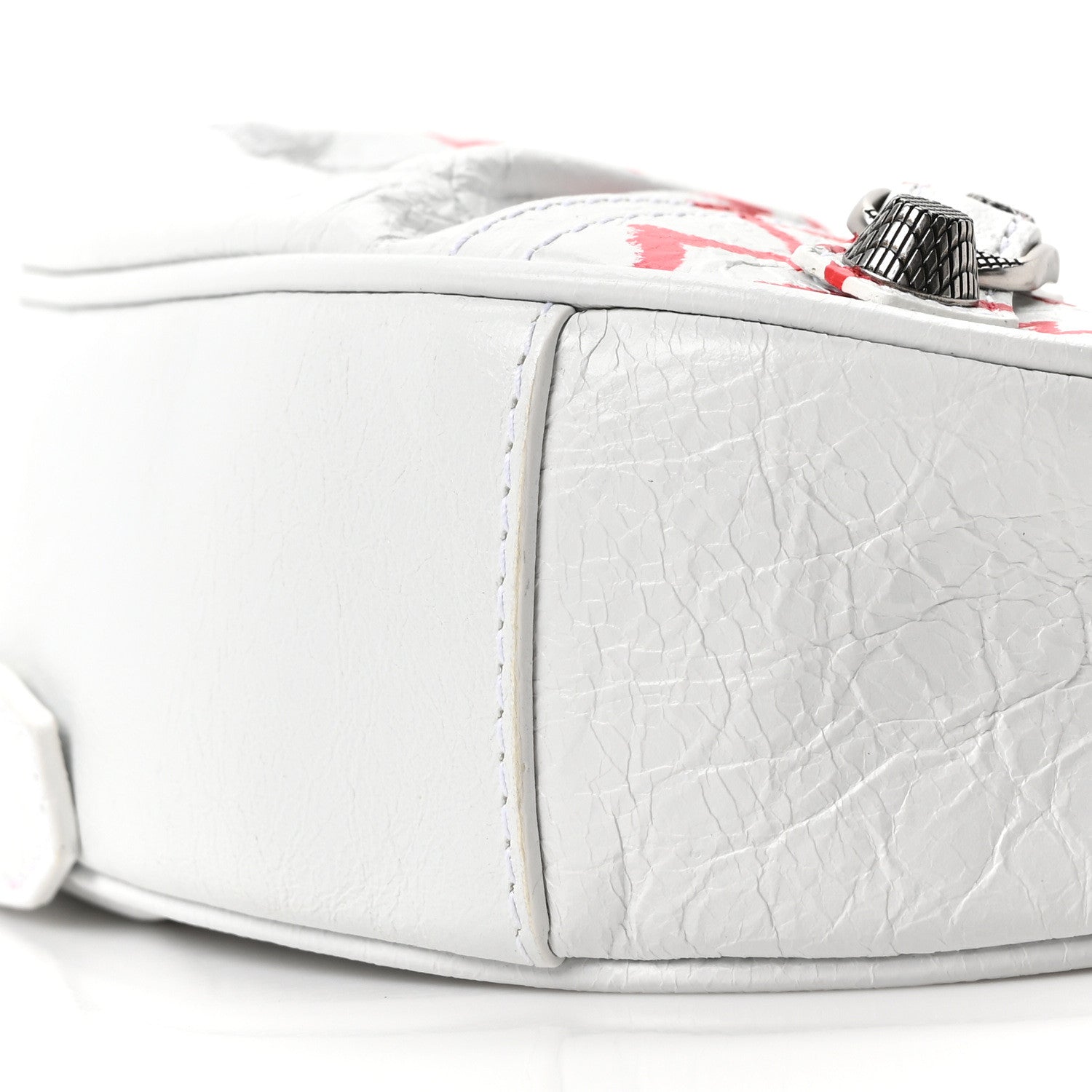 Agneau Arena Lunar New Year Graffiti Logo Le Cagole Shoulder Bag XS Optic White