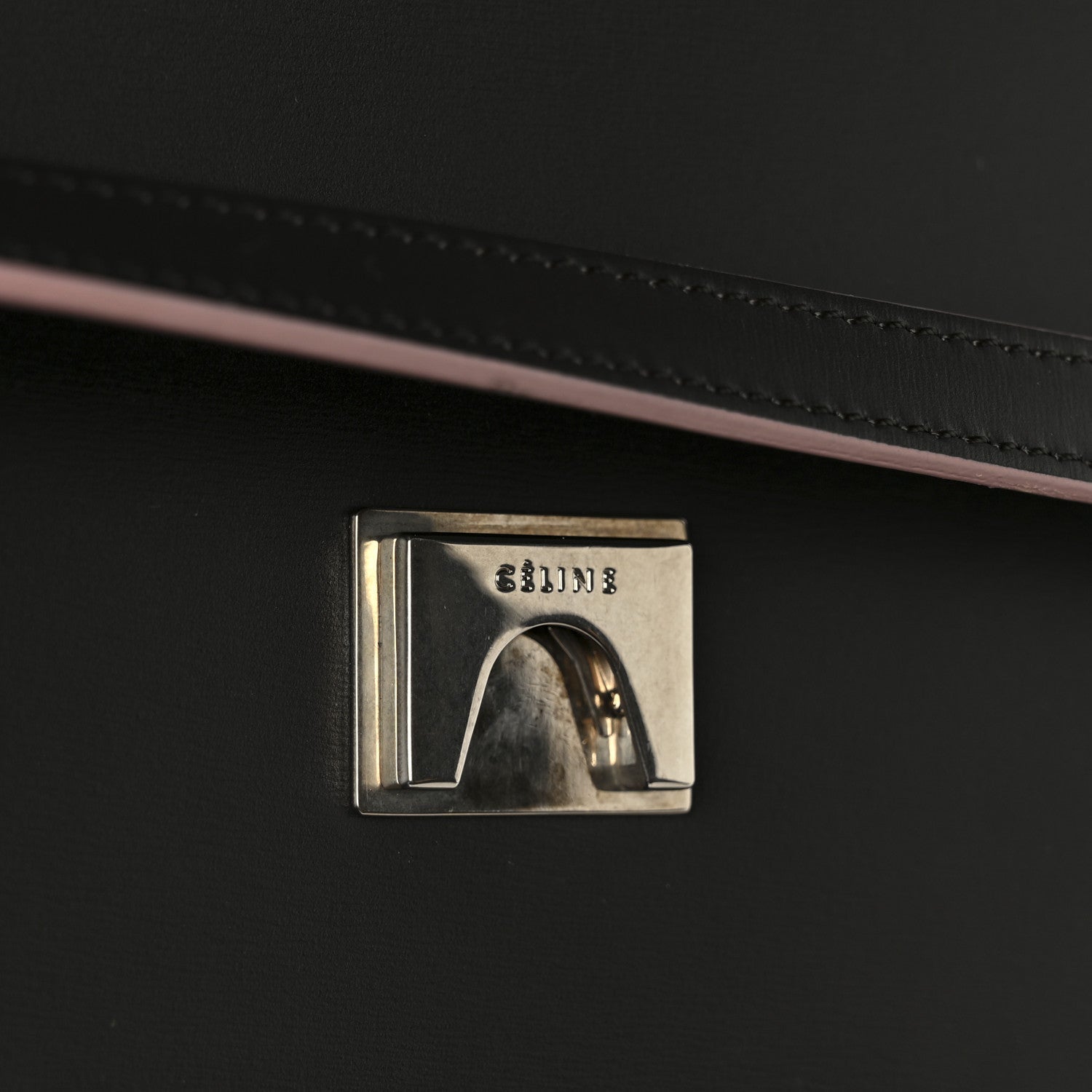 Smooth Calfskin Mini Belt Bag Dark Grey Pink