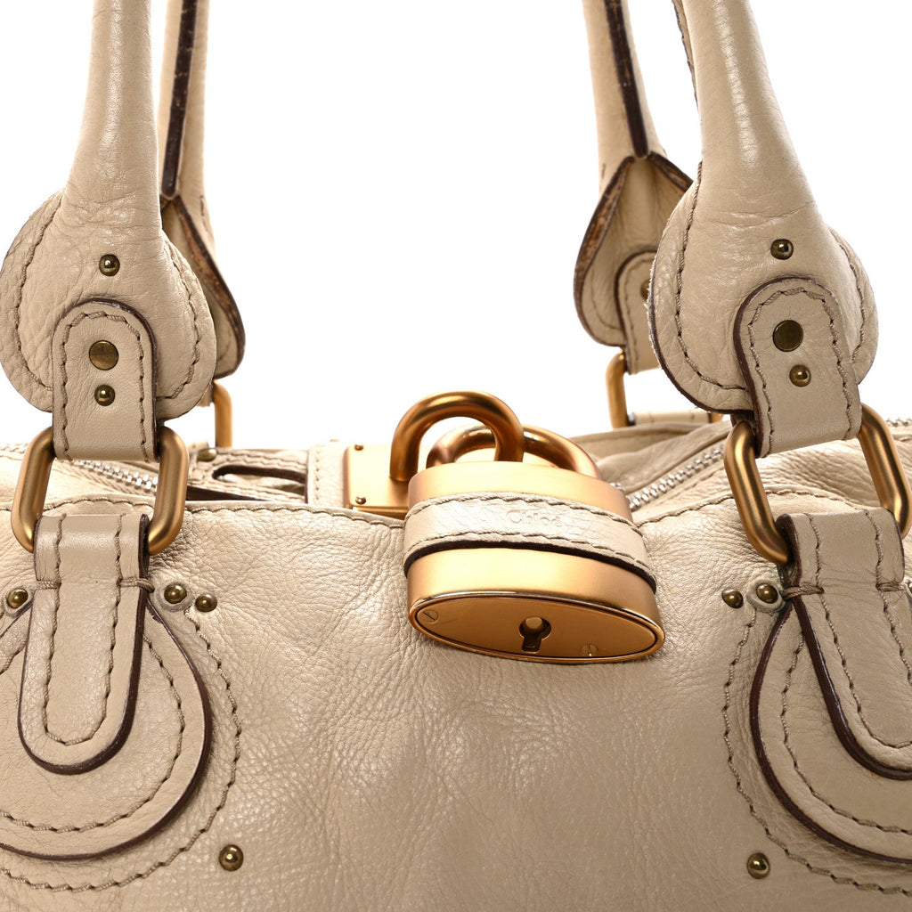 Calfskin Medium Paddington Satchel White