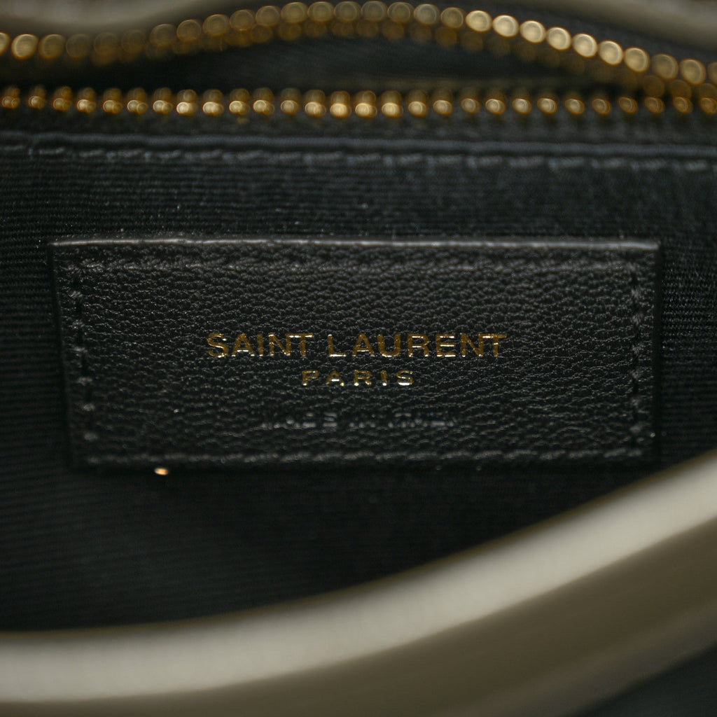 Calfskin Y Quilted Monogram Toy Loulou Crossbody Bag Grey Kaki