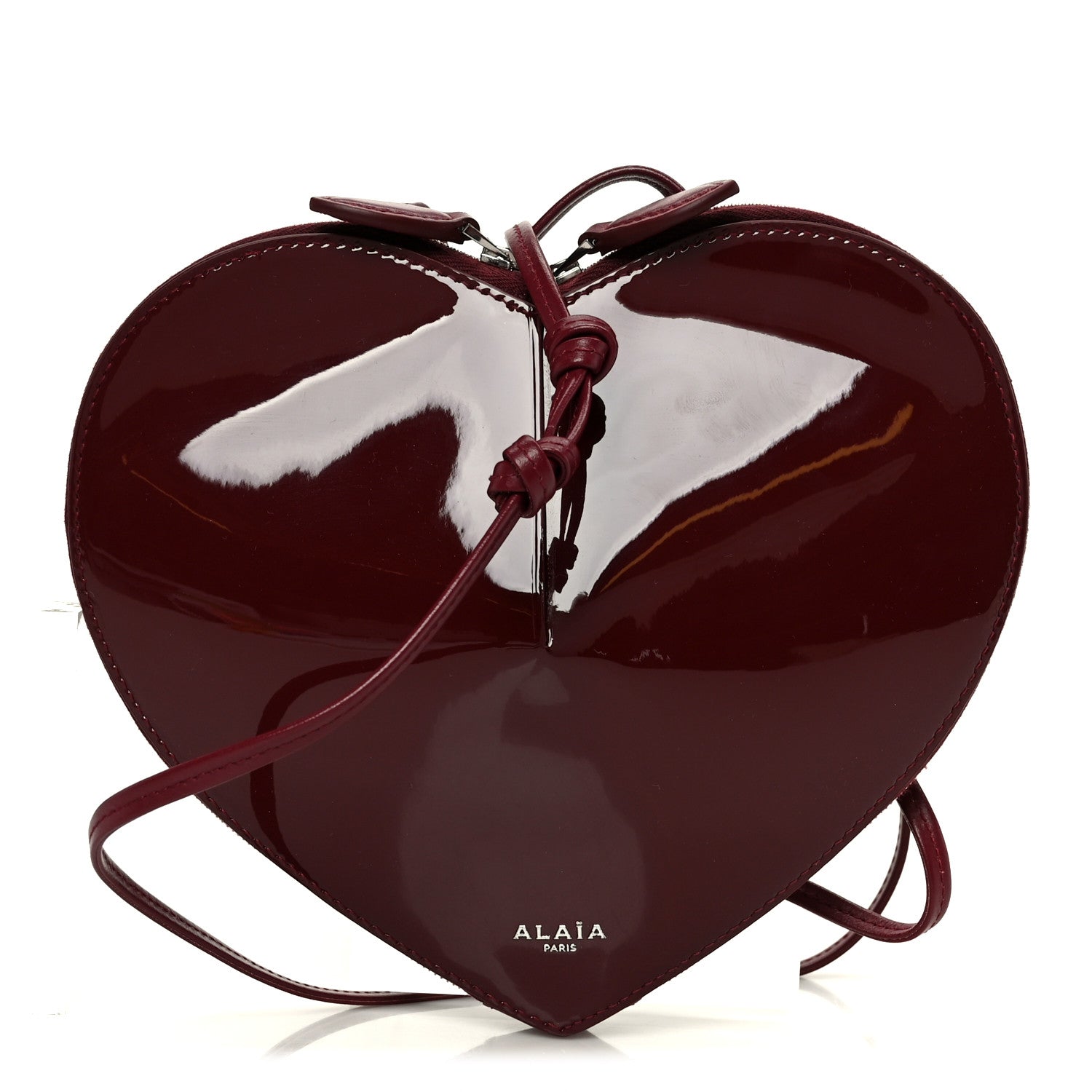 Patent Calfskin Le Coeur Bag Garnet Red