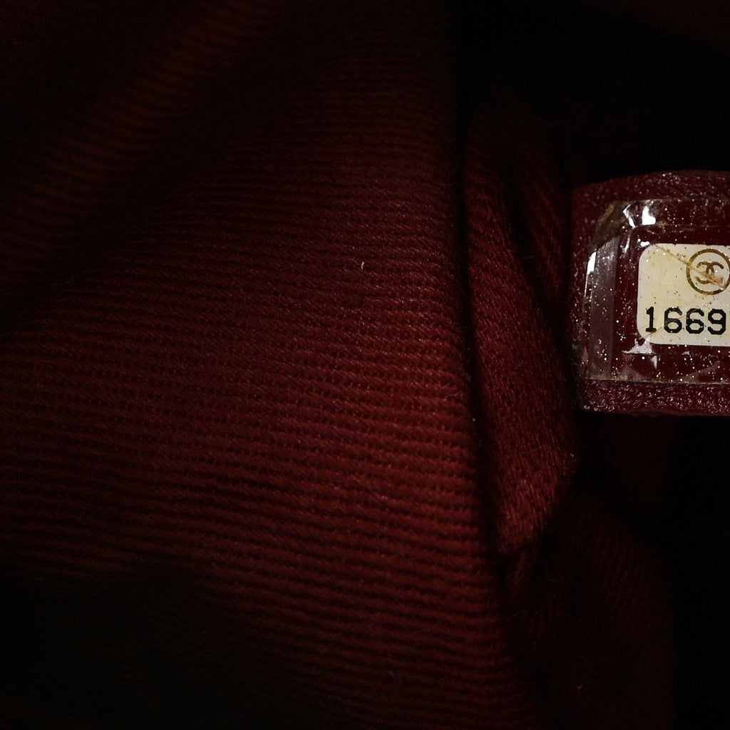 Glazed Caviar Quilted Small Shiva Tote Burgundy