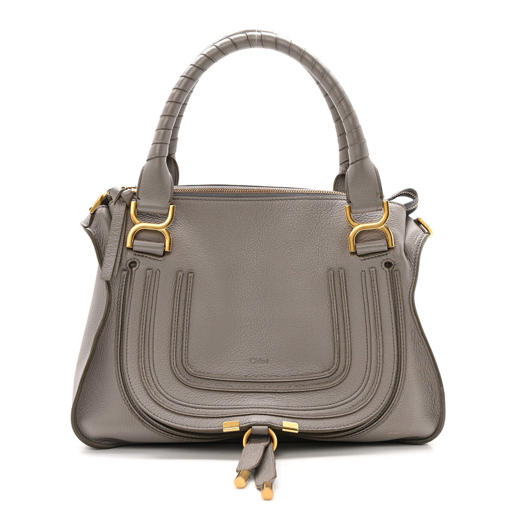 Calfskin Medium Marcie Satchel Cashmere Grey