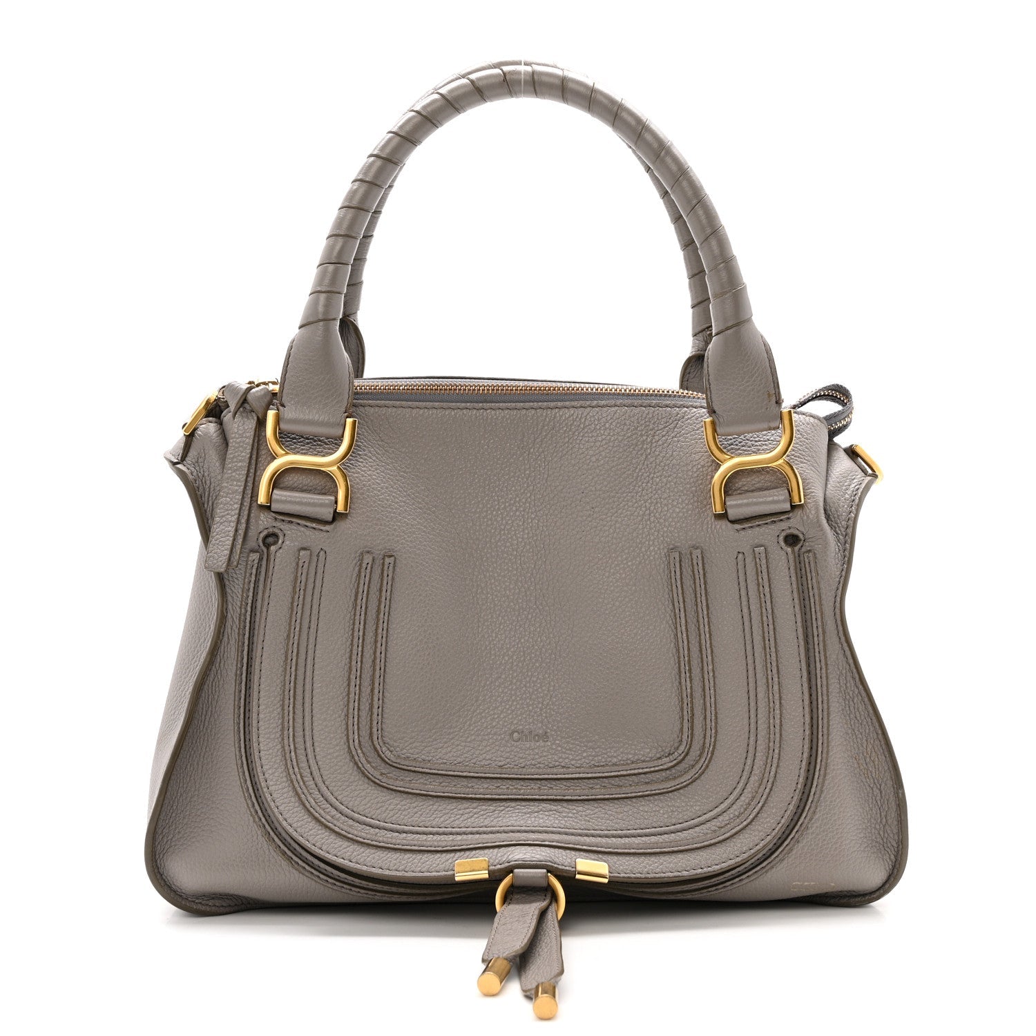 Calfskin Medium Marcie Satchel Cashmere Grey