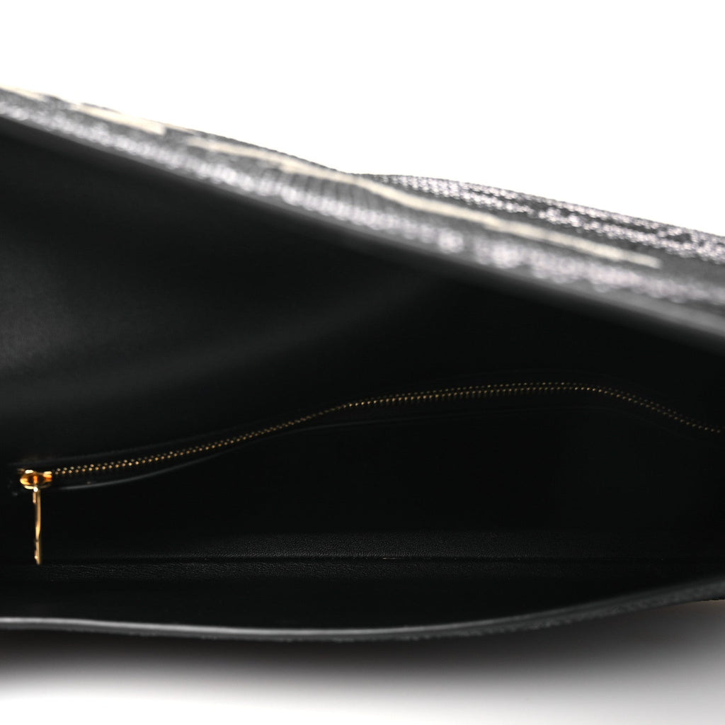 Sequin Asymetric Clutch  Black White