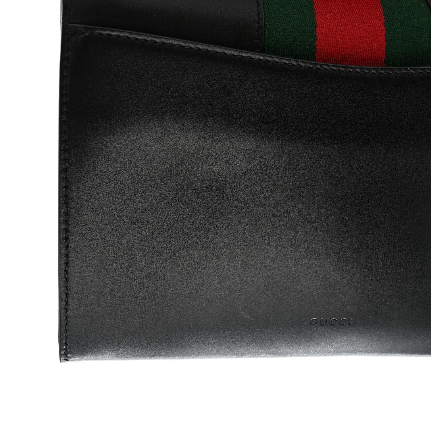 Calfskin Small Sylvie Wristlet Clutch Black