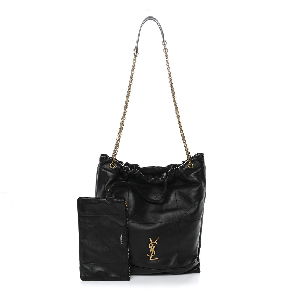 Lambskin Matelasse Monogram Medium Jamie 4.3 Pochon Black