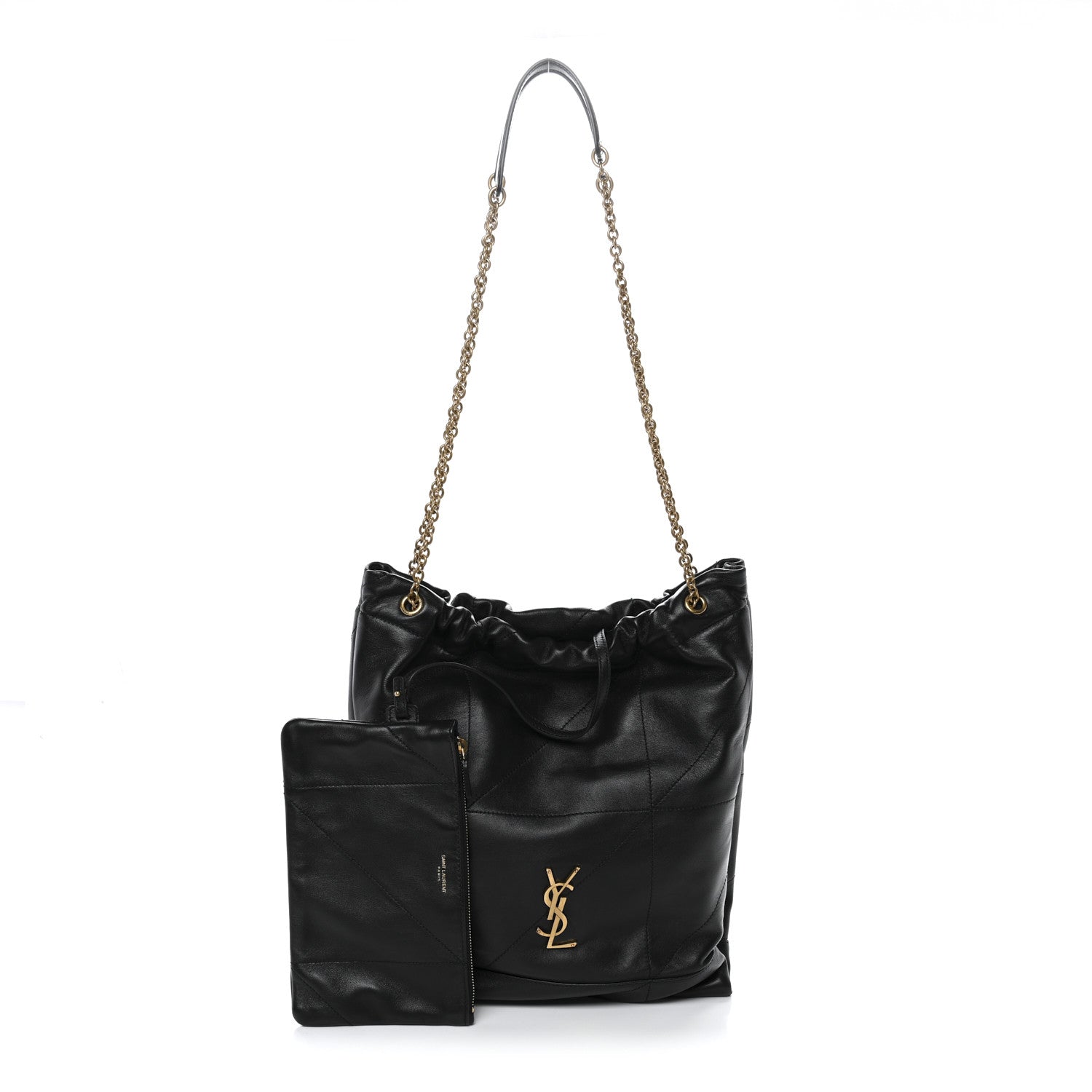 Lambskin Matelasse Monogram Medium Jamie 4.3 Pochon Black