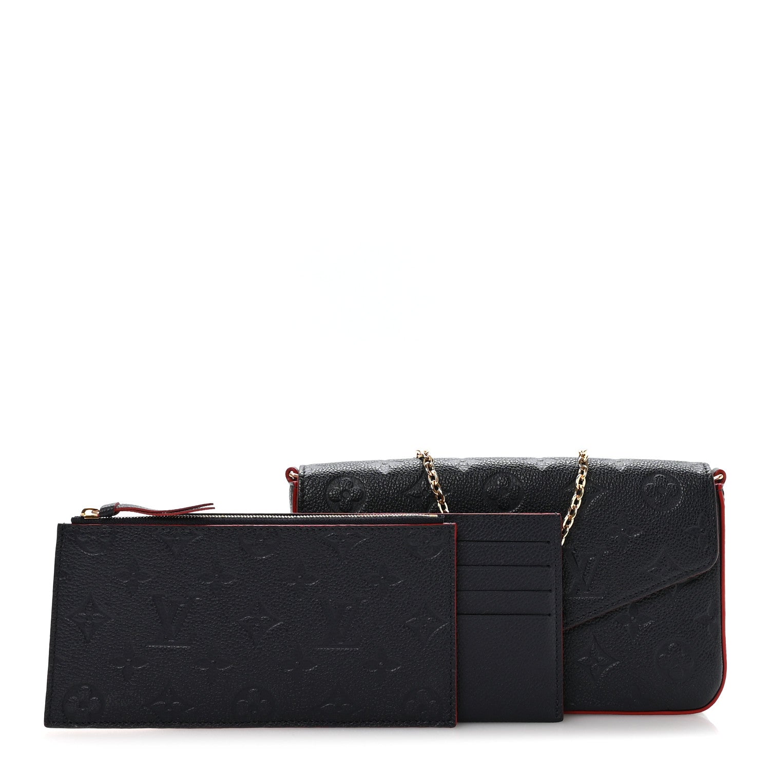 Empreinte Pochette Felicie Chain Wallet Marine Rouge