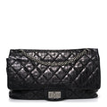 Metallic Calfskin Striped 2.55 Reissue 227 Flap Black