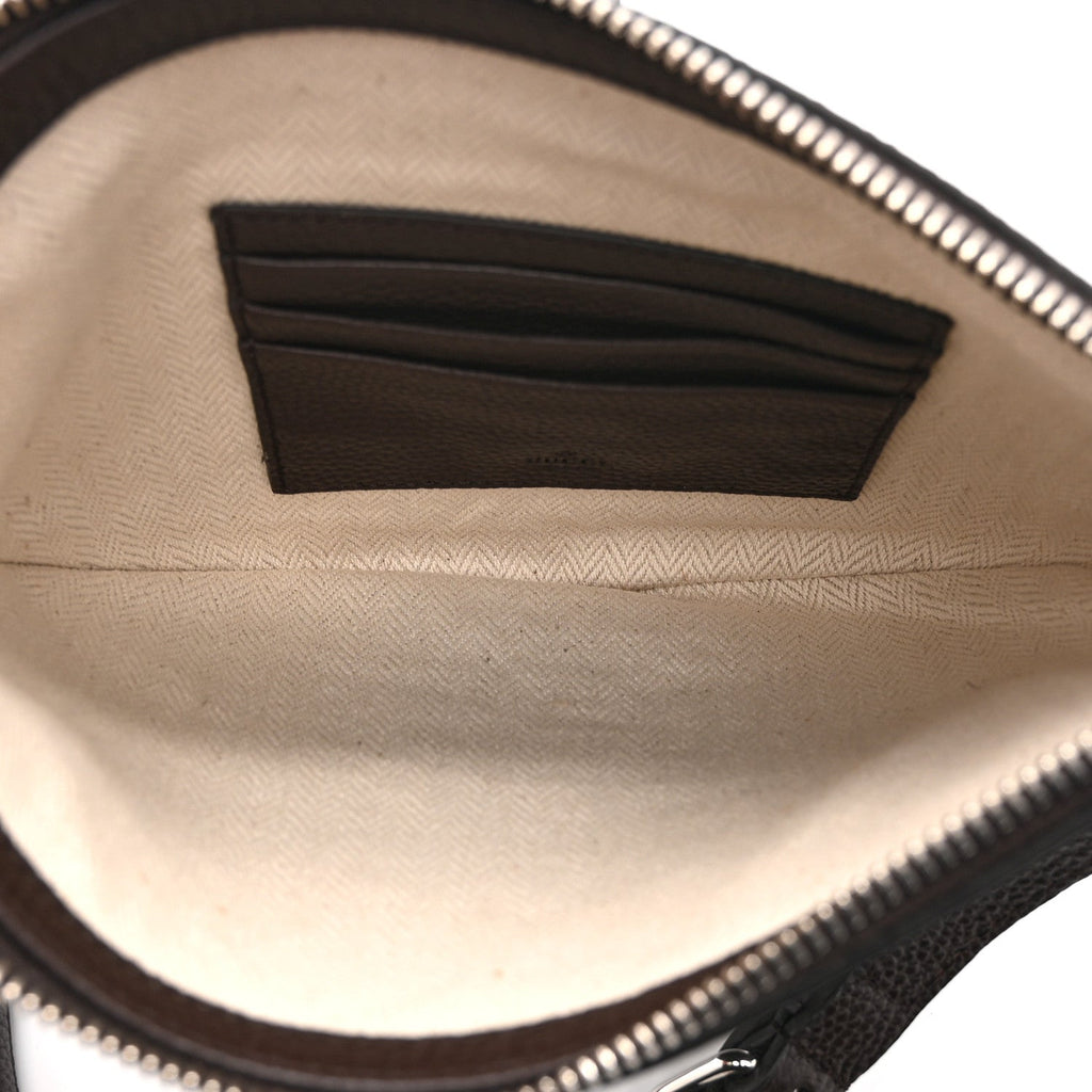 Pebbled Calfskin Mini B Shoudler Bag Dark Brown