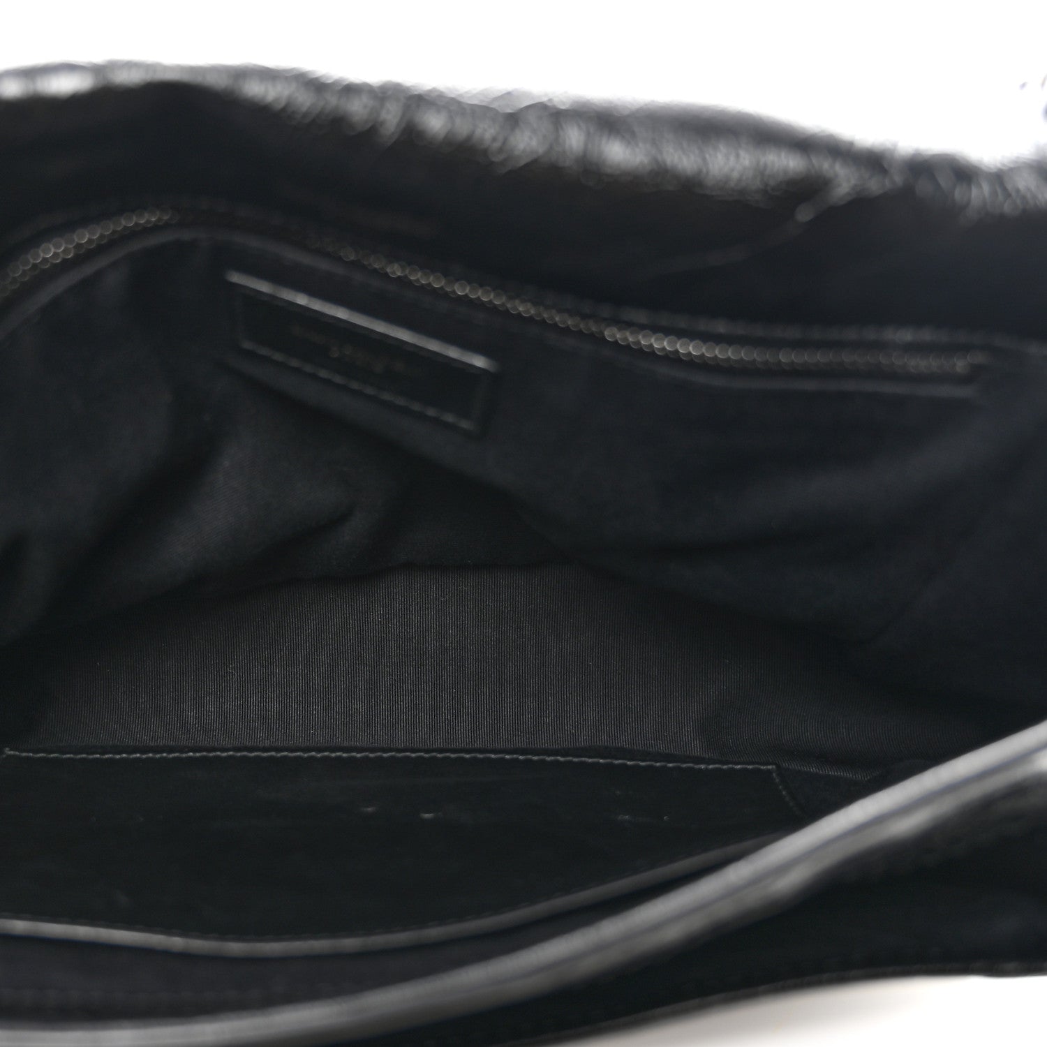 Crinkled Calfskin Matelasse Monogram Medium Niki Chain Satchel Black