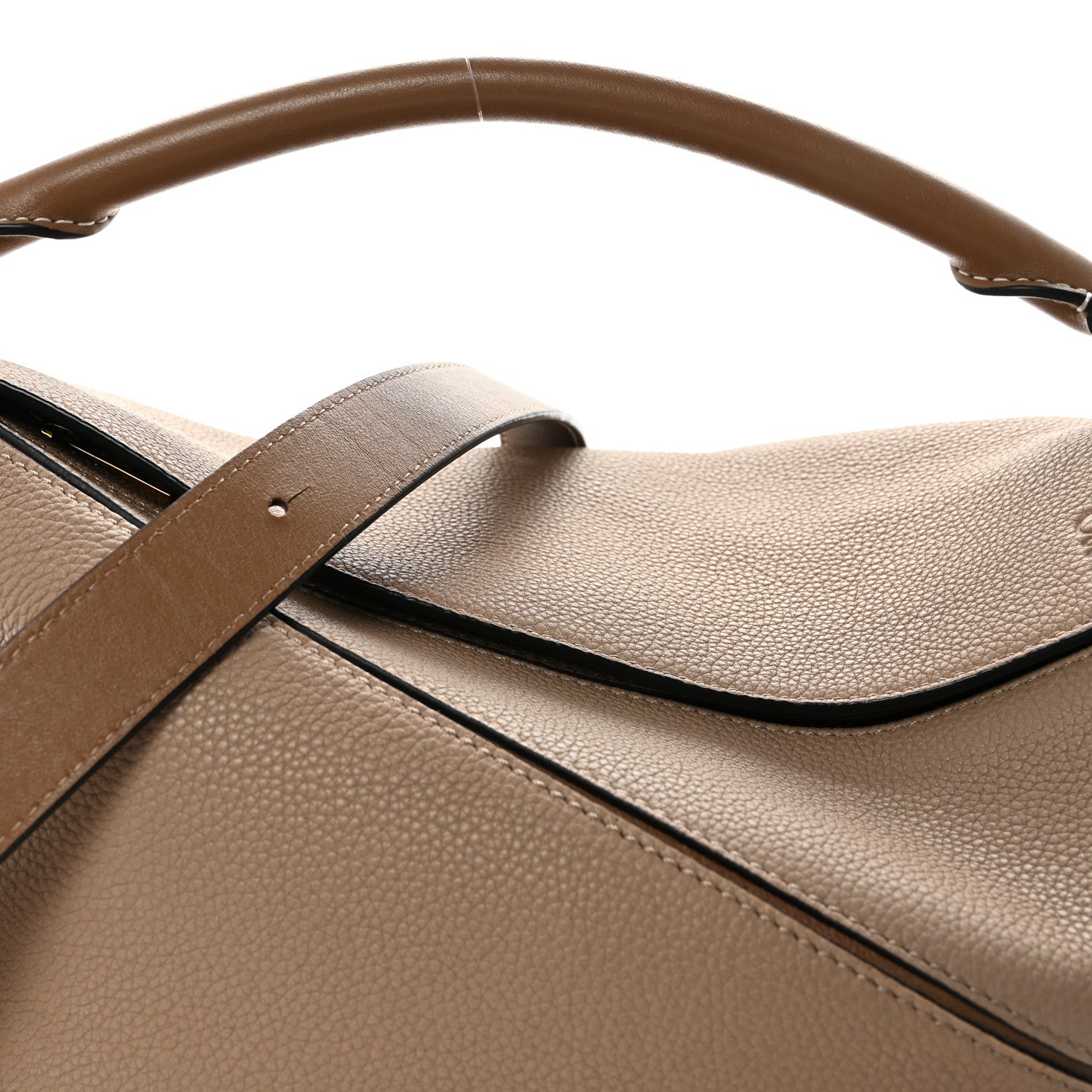 Grained Calfskin Medium Puzzle Bag Sand Mink