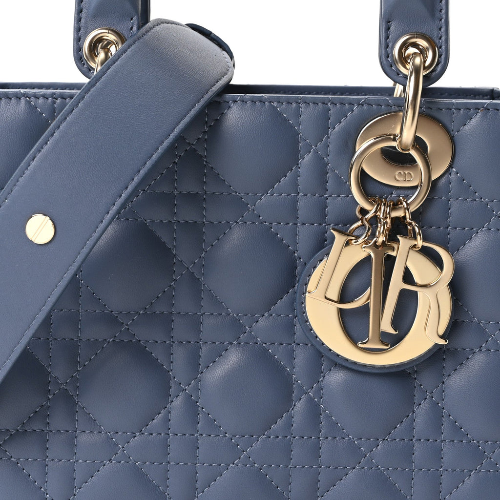 Lambskin Cannage Small My ABCDior Lady Dior Blue