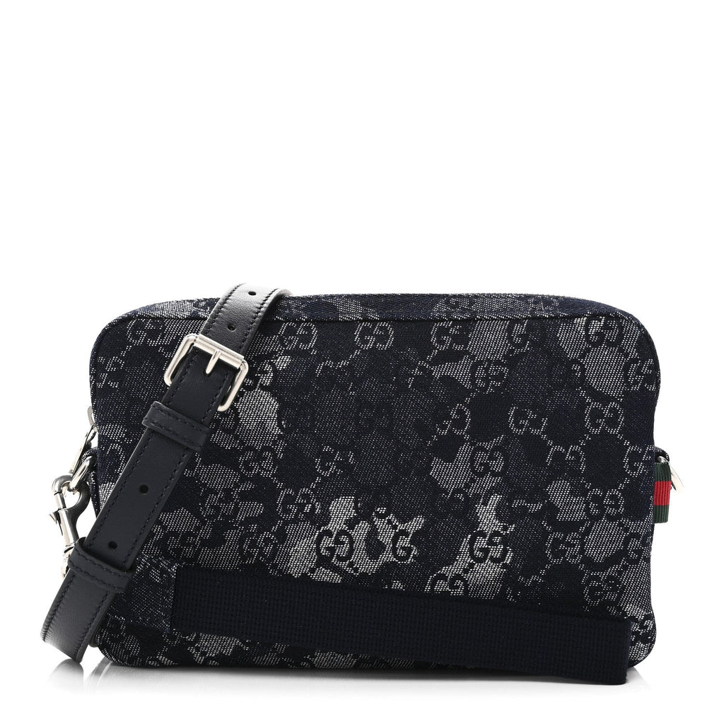 Denim GG Monogram Camouflage Small Crossbody Bag Blue