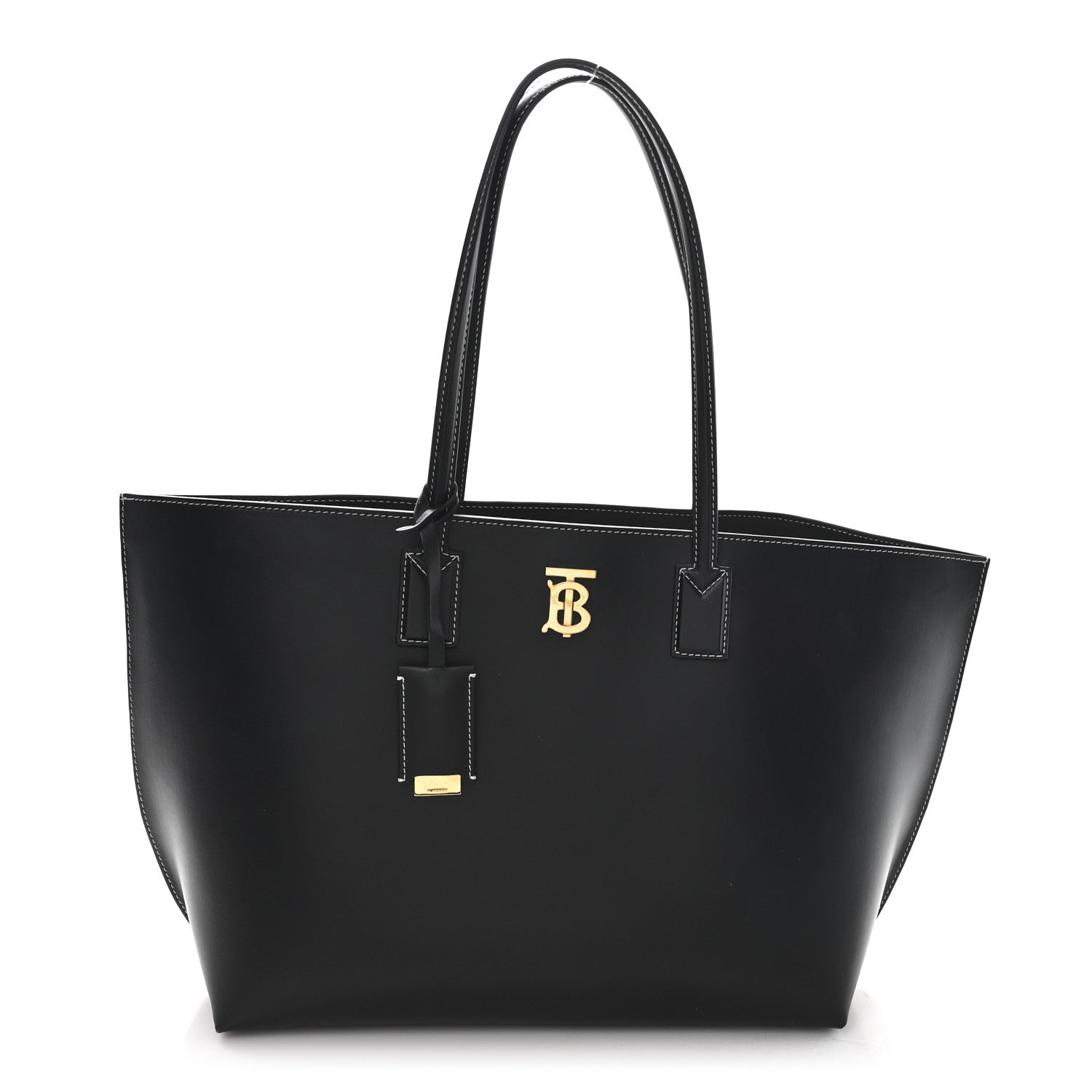 Calfskin Monogram Motif TB Medium Soft Tote Black