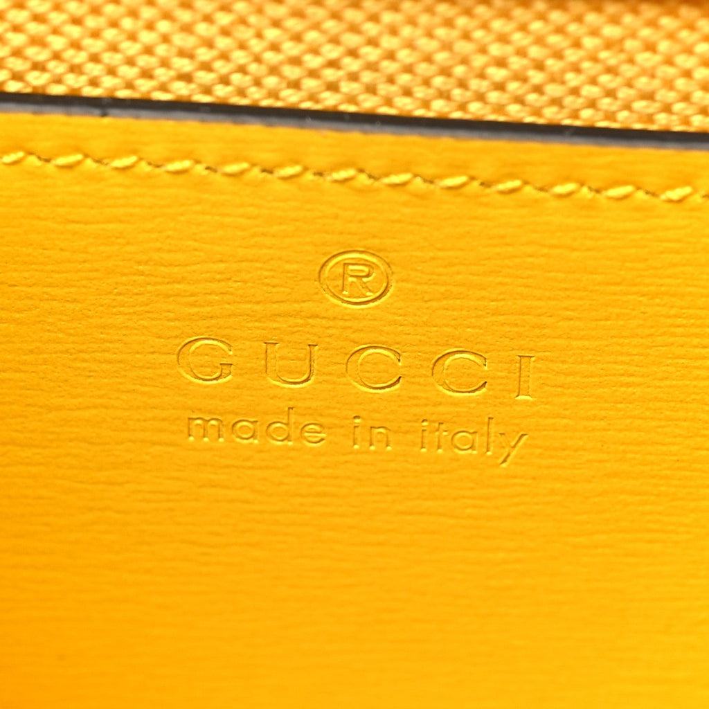 GG Monogram Scratch Lux Calfskin Mini Luce Shoulder Bag Yellow