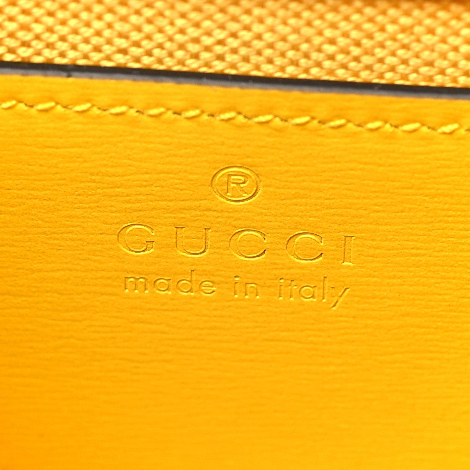 GG Monogram Scratch Lux Calfskin Mini Luce Shoulder Bag Yellow