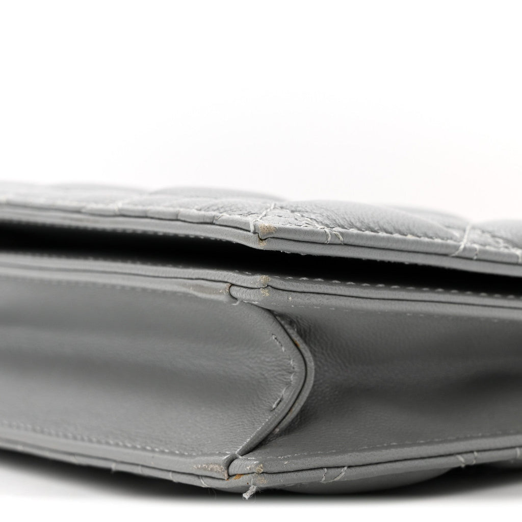 Lambskin Cannage Lady Dior Convertible Clutch Grey