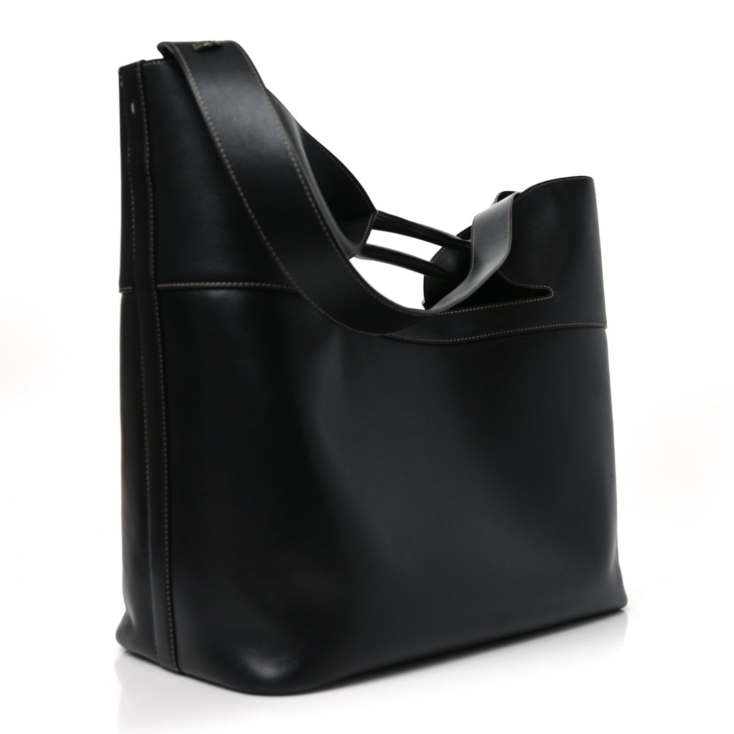 Calfskin Large The Bow Bag Black