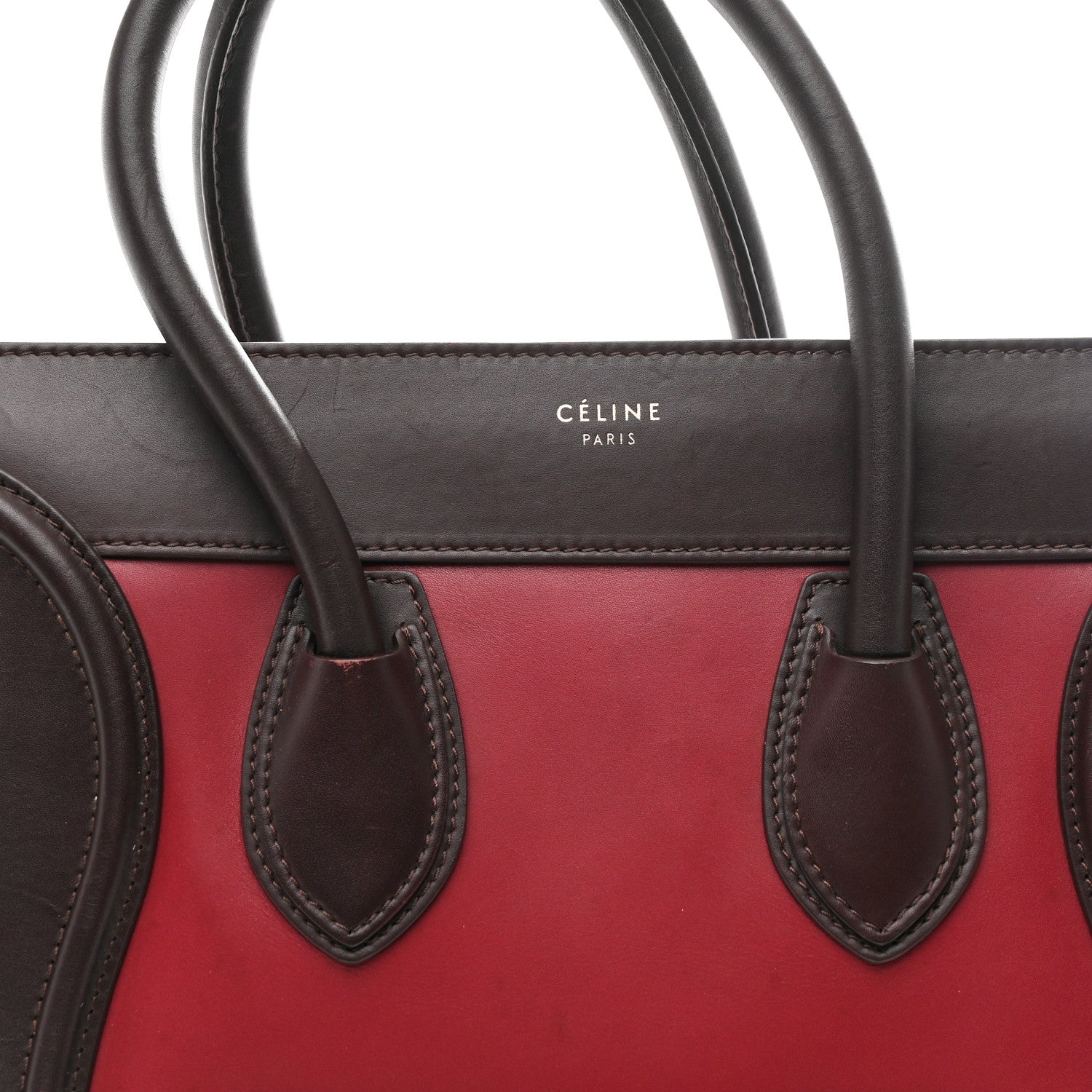 Satin Calfskin Mini Tri-Color Luggage Blood