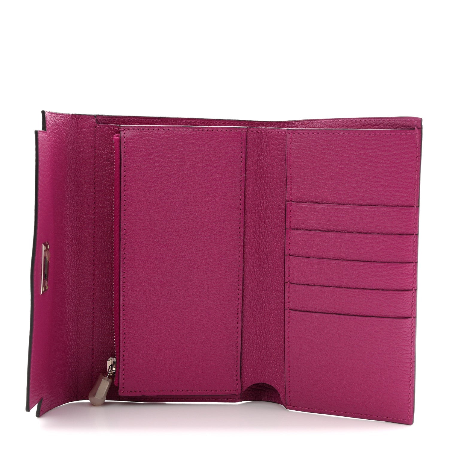 Chevre Mysore Medium Kelly Wallet Fuchsia