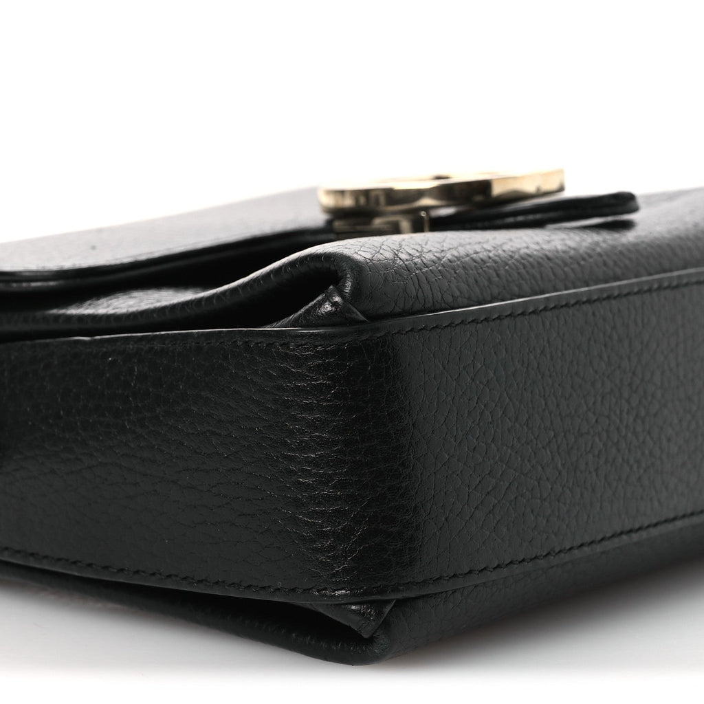 Dollar Calfskin Interlocking G Crossbody Bag Black