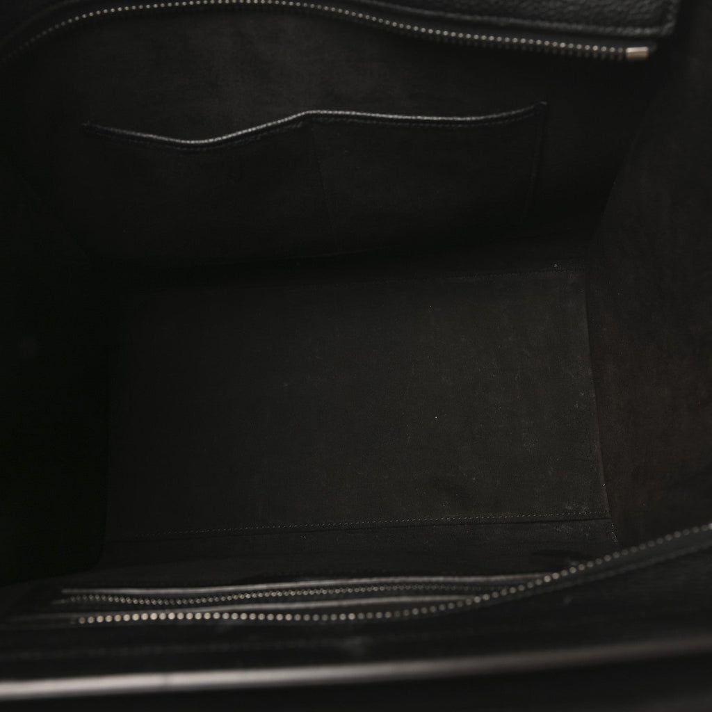 Drummed Calfskin Mini Luggage Black