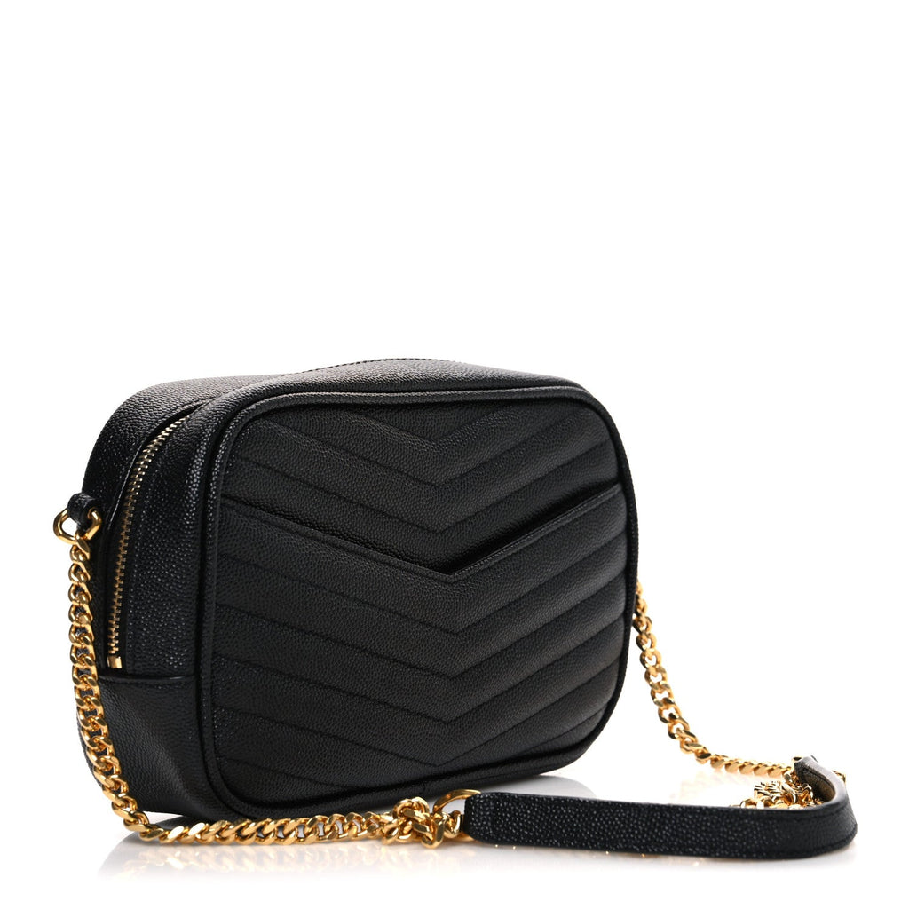 Grain De Poudre Matelasse Monogram Mini Lou Camera Bag Black