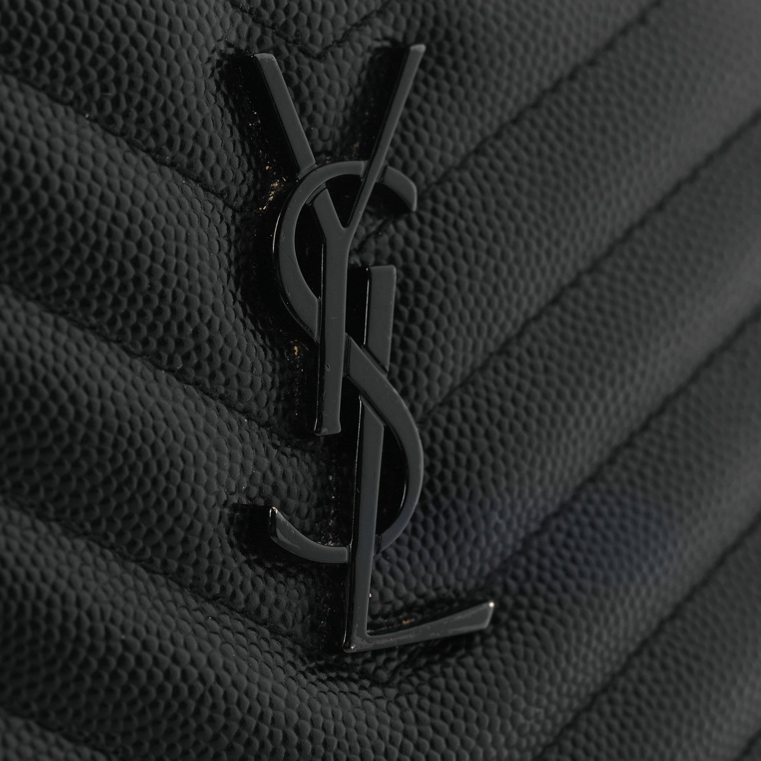 Grain De Poudre Chevron Monogram Bill Pouch Black