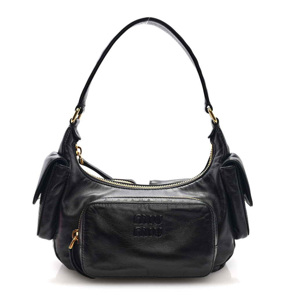 Nappa Multi Pocket Hobo Black