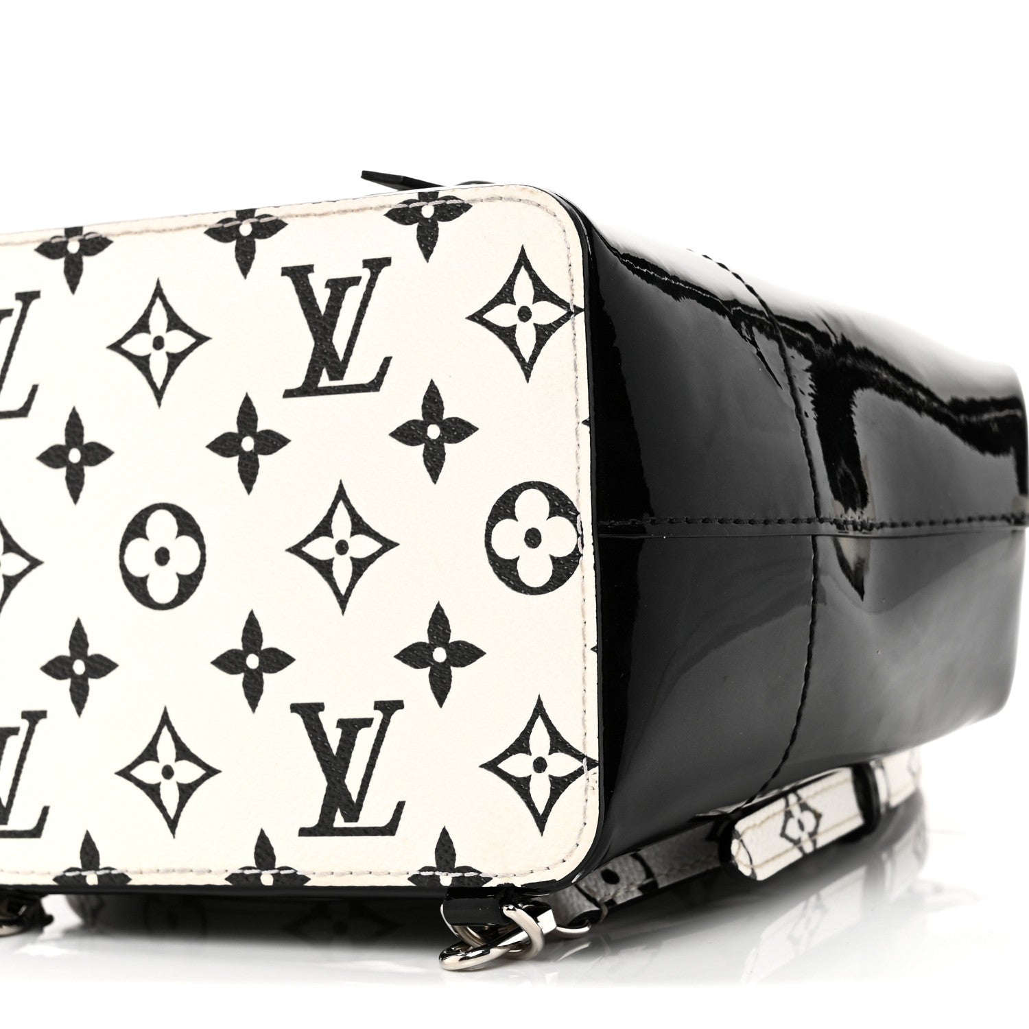 Patent Monogram Hot Springs Backpack Black White
