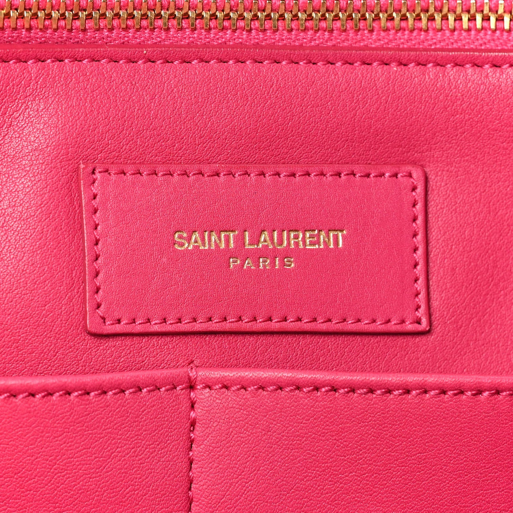 Calfskin Large Classic Y Cabas Fuchsia