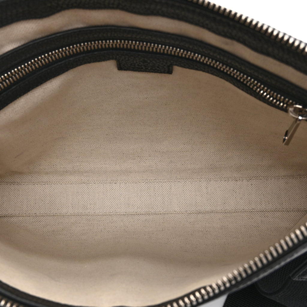 Piuma Calfskin Jumbo GG Embossed Medium Wristlet Messenger Bag Black