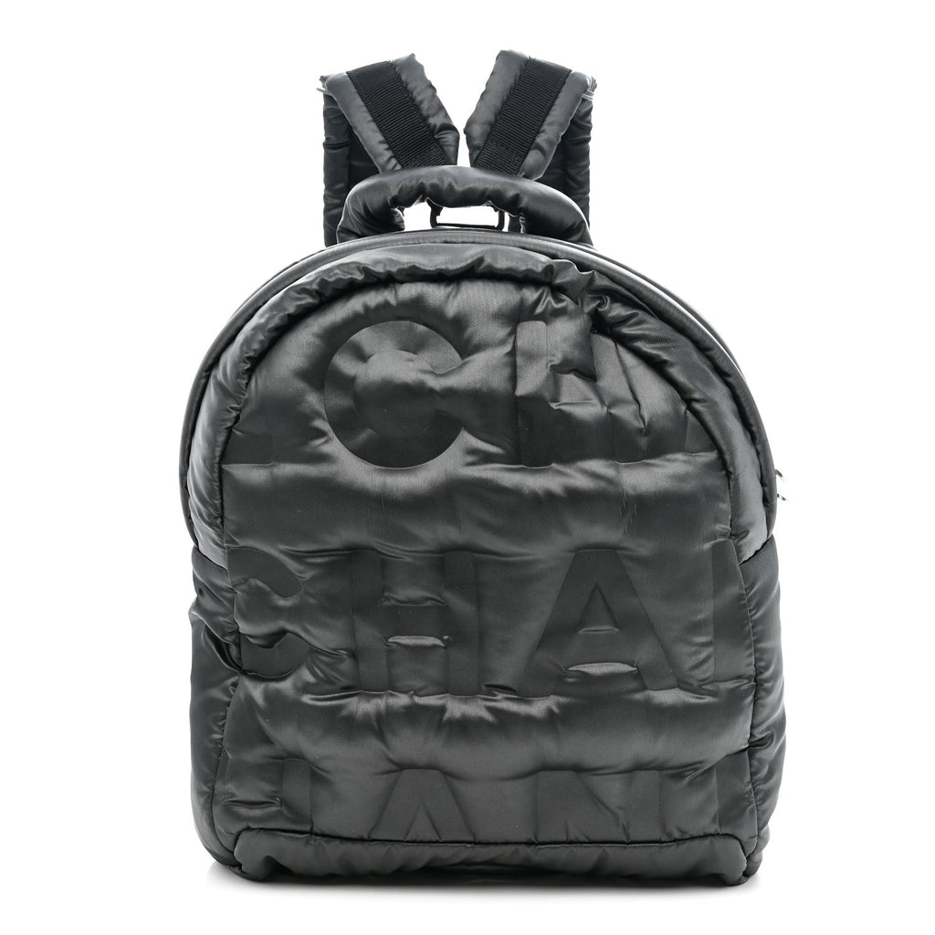 Nylon Embossed Small Doudoune Backpack Grey