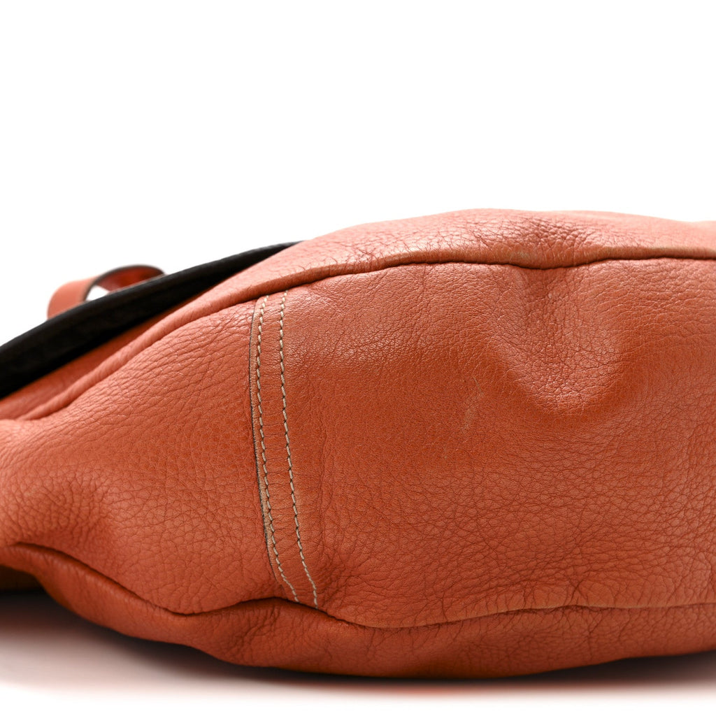 Soft Spongy Calfskin Daria Satchel Burnt Orange