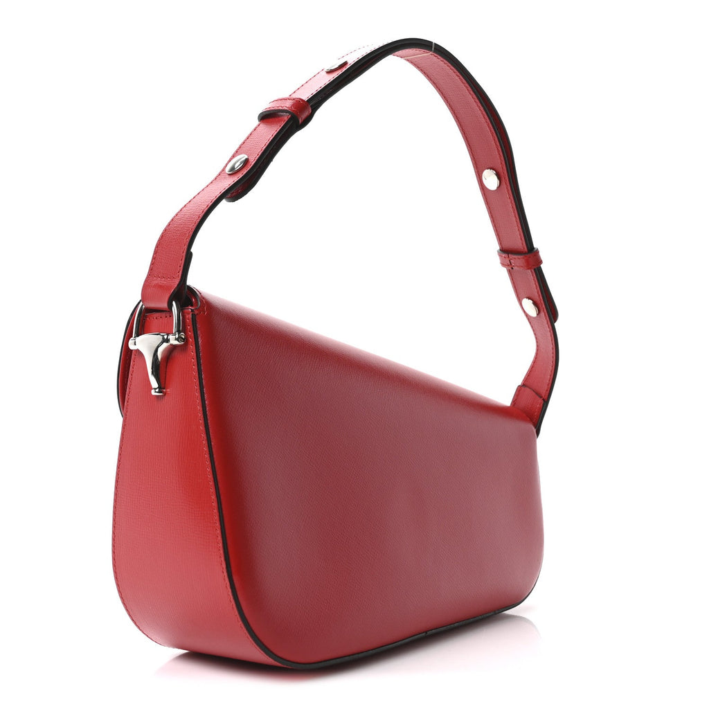 Demetra Small Horsebit 1955 Asymmetric Shoulder Bag New Cherry Red