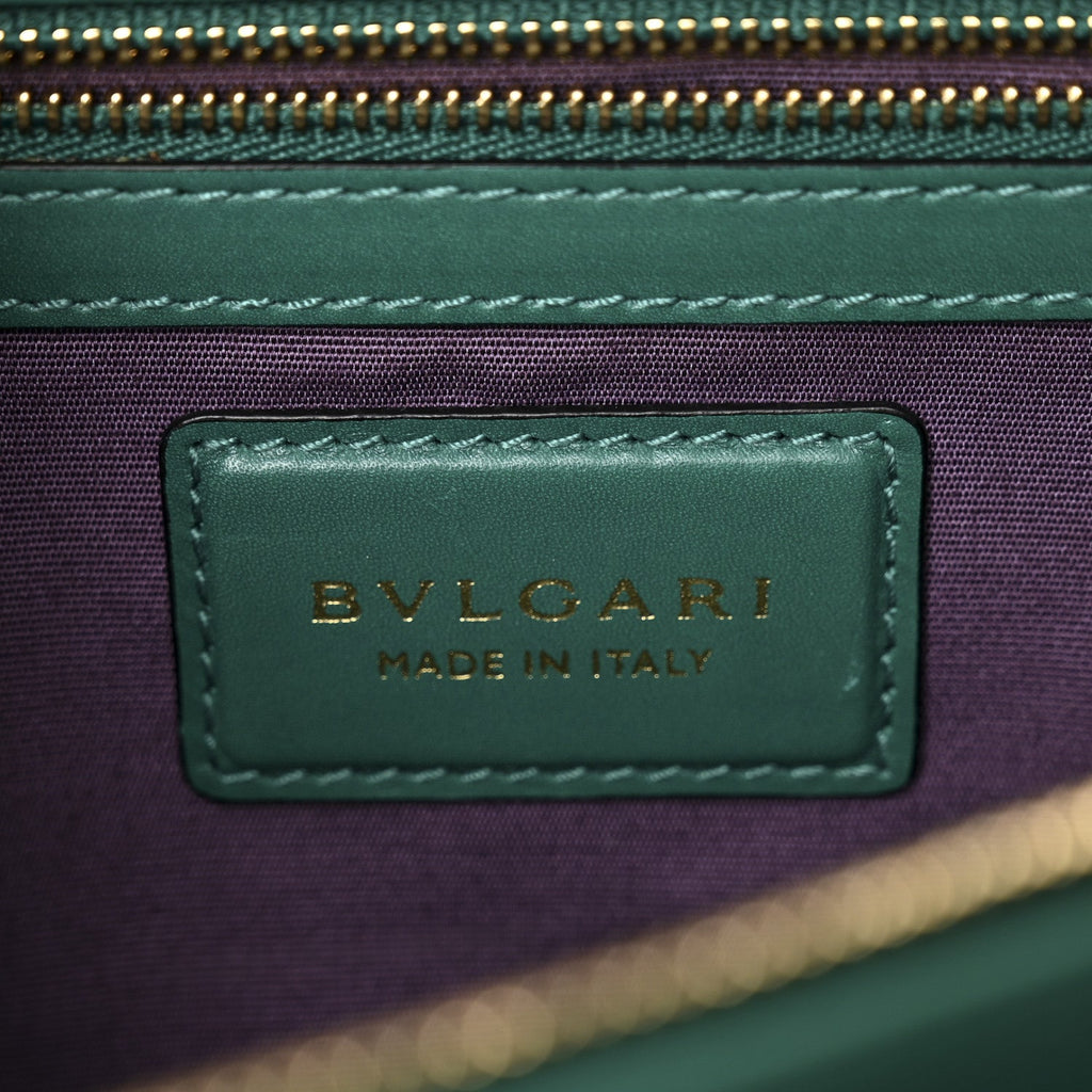 Calfskin Serpenti Forever Medium Shoulder Bag Emerald Green