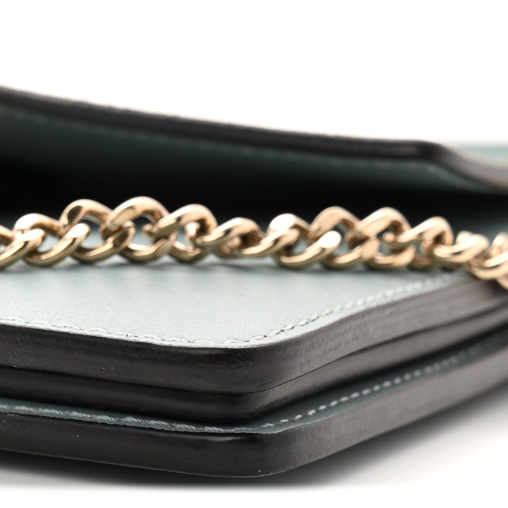 Calfskin Suede Mini Chain Faye Shoulder Bag Ash Blue