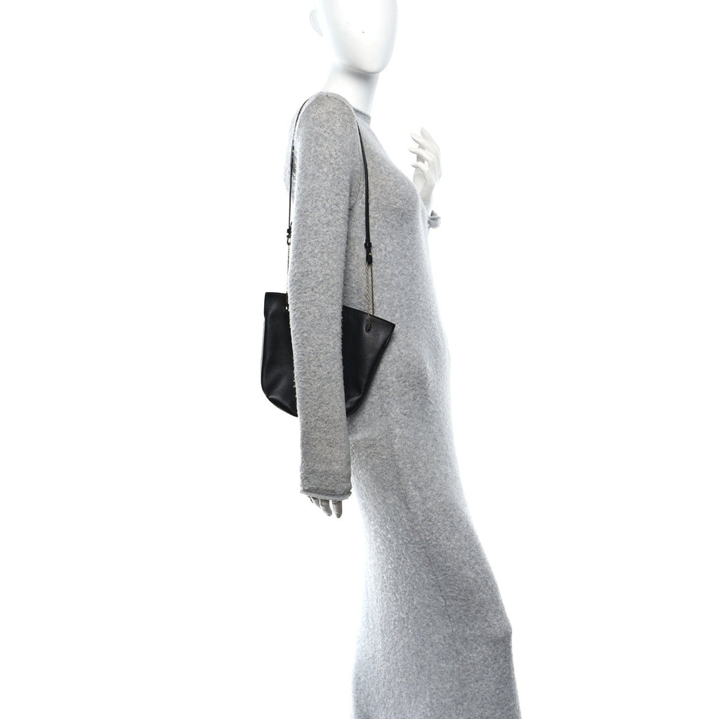 Lambskin Pochon Shoulder Bag Black