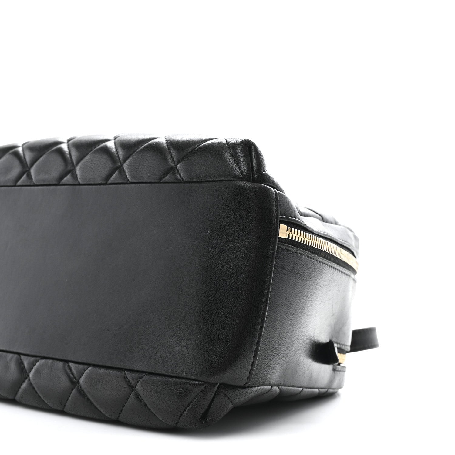 Lambskin Quilted Medium Trendy CC Bowling Bag Black