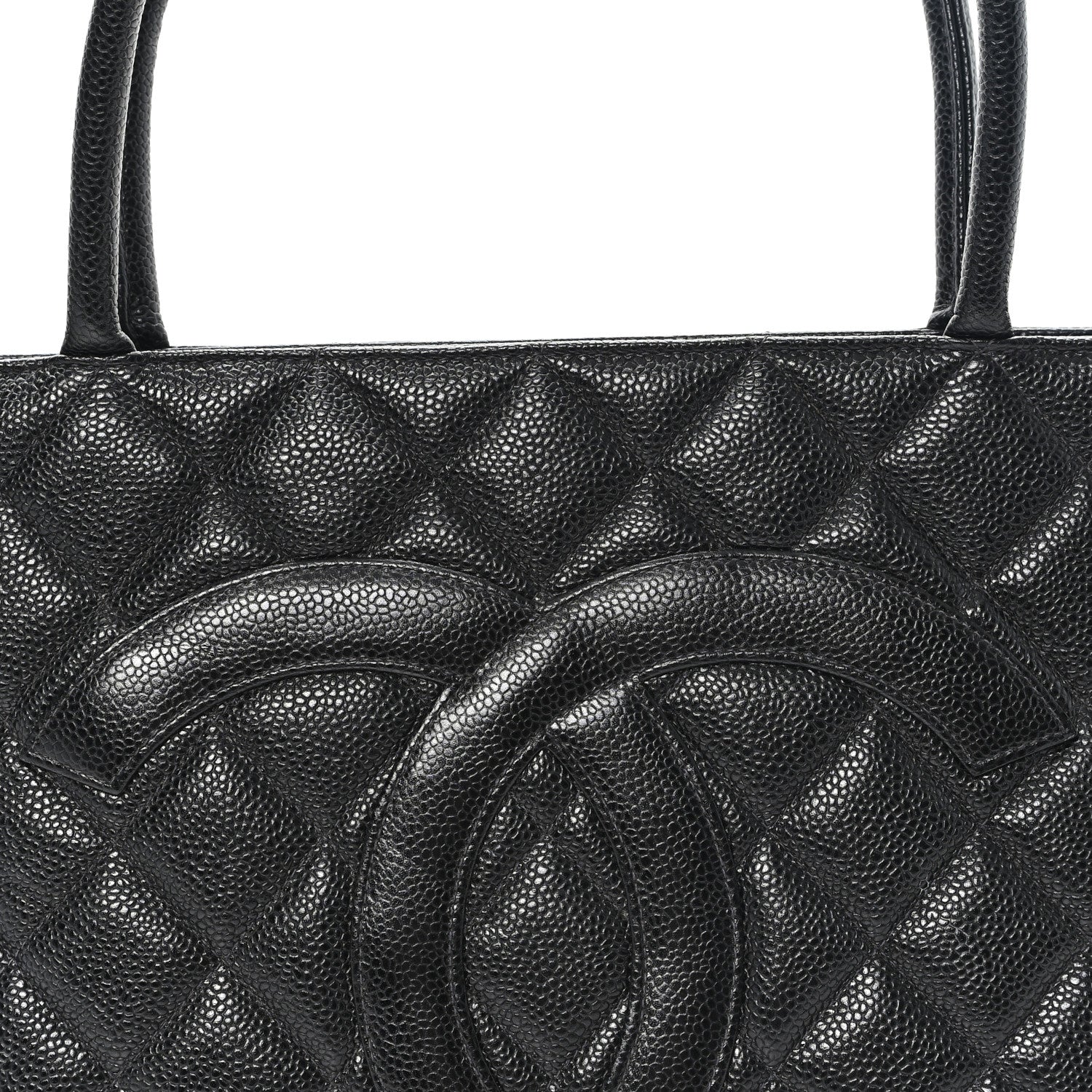 Caviar Quilted Medallion Tote Black