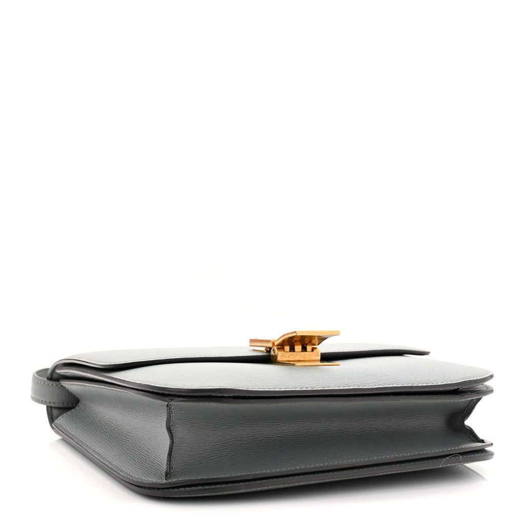 Liege Calfskin Medium Classic Box Flap Bag Storm