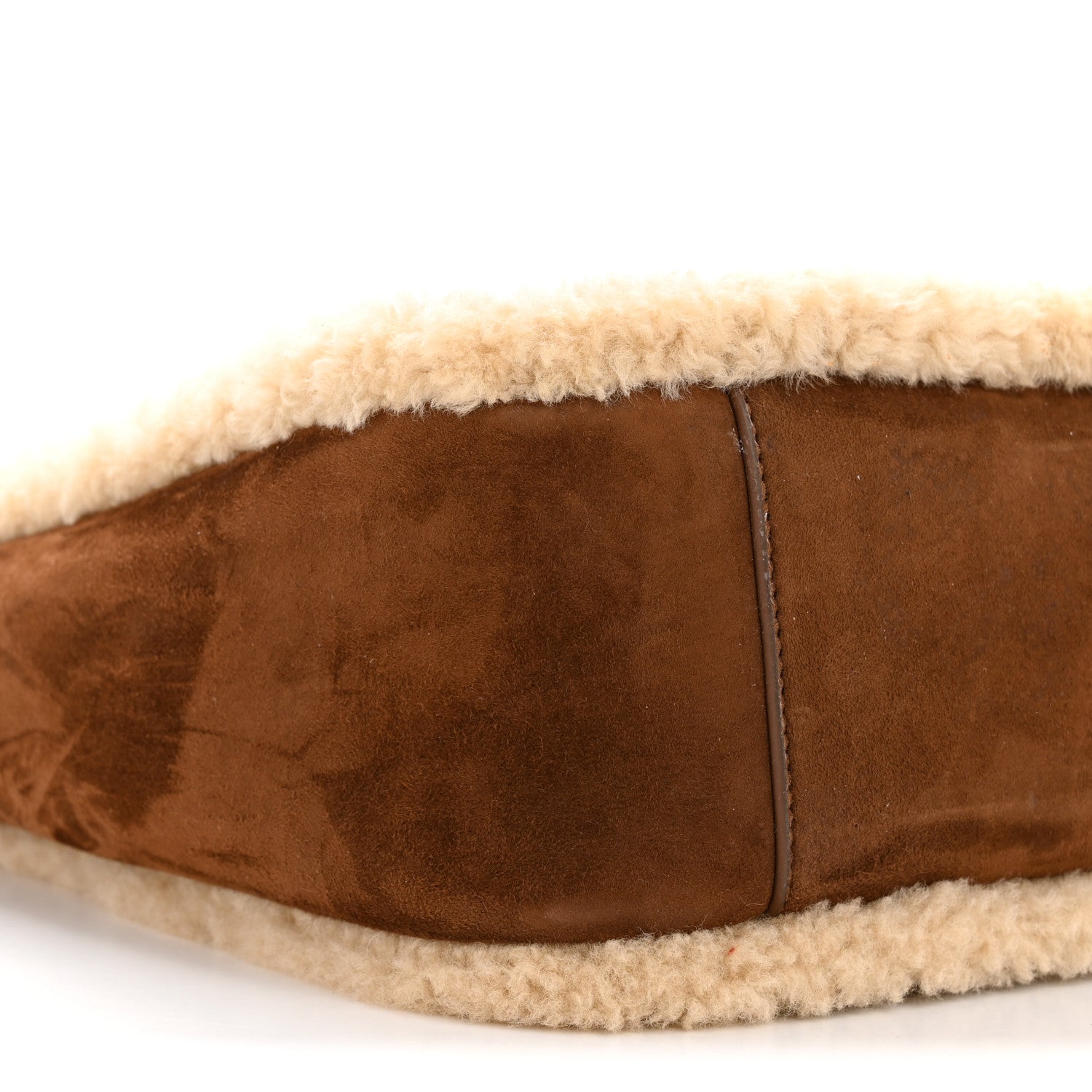 Suede Shearling Small Le 5 A 7 Soft Hobo  Dark Sigaro Natural Beige