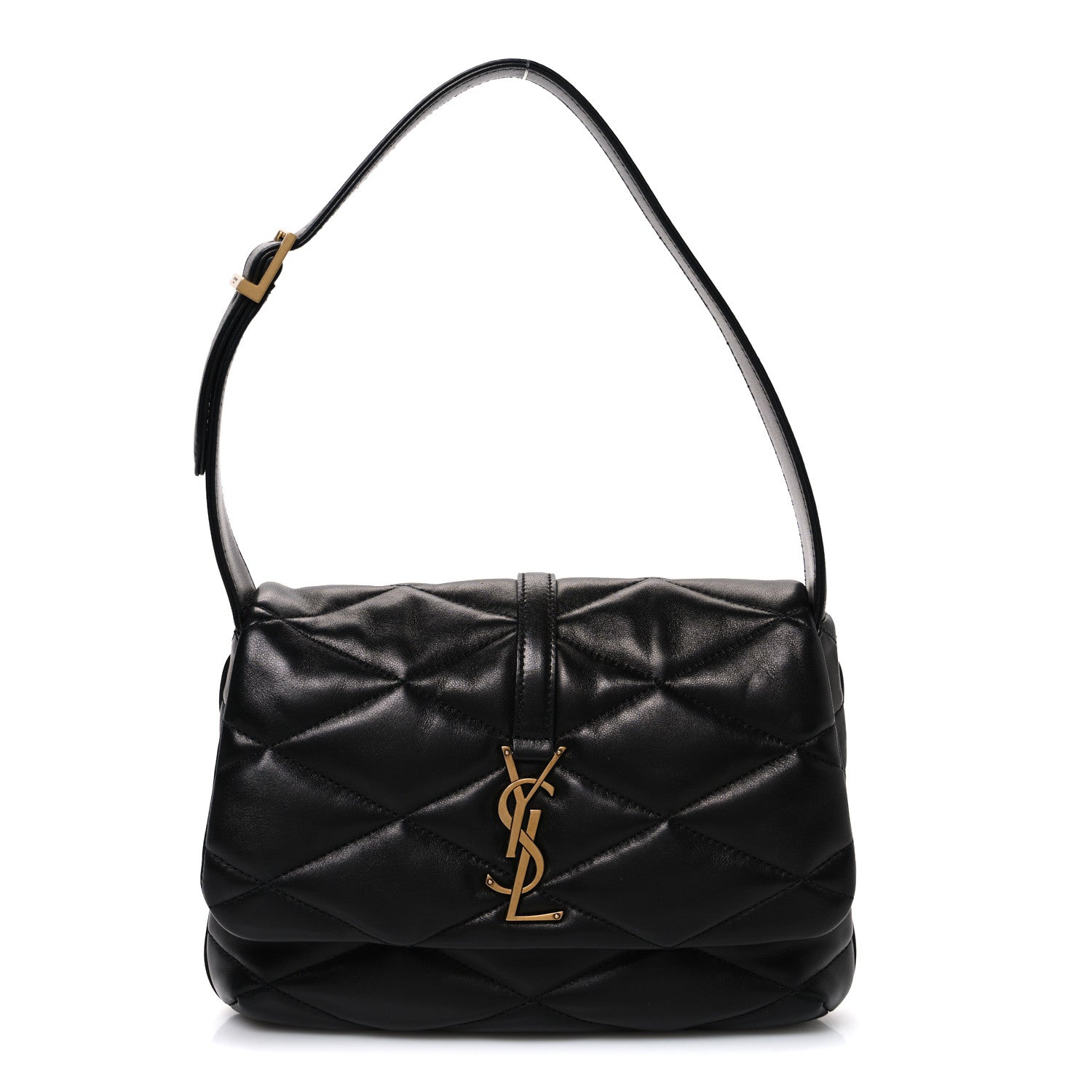 Lambskin Quilted Le 57 Diamond Shoulder Bag Black