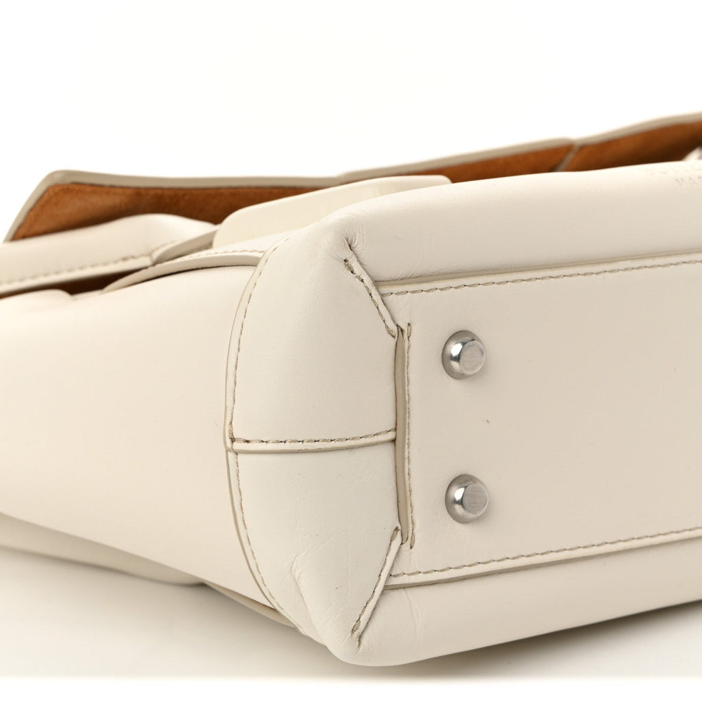 French Calfskin Maxi Intrecciato Arco 33 Bianco