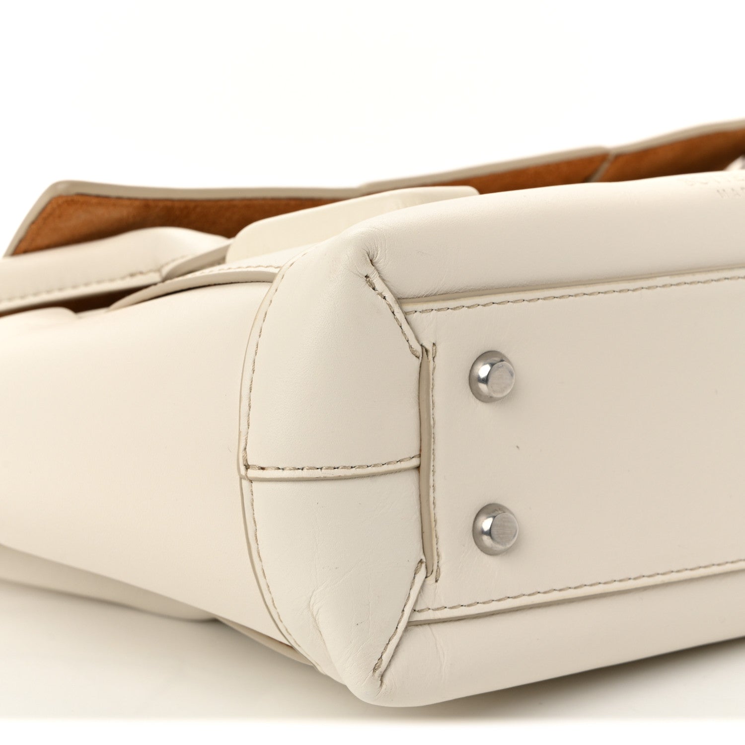 French Calfskin Maxi Intrecciato Arco 33 Bianco