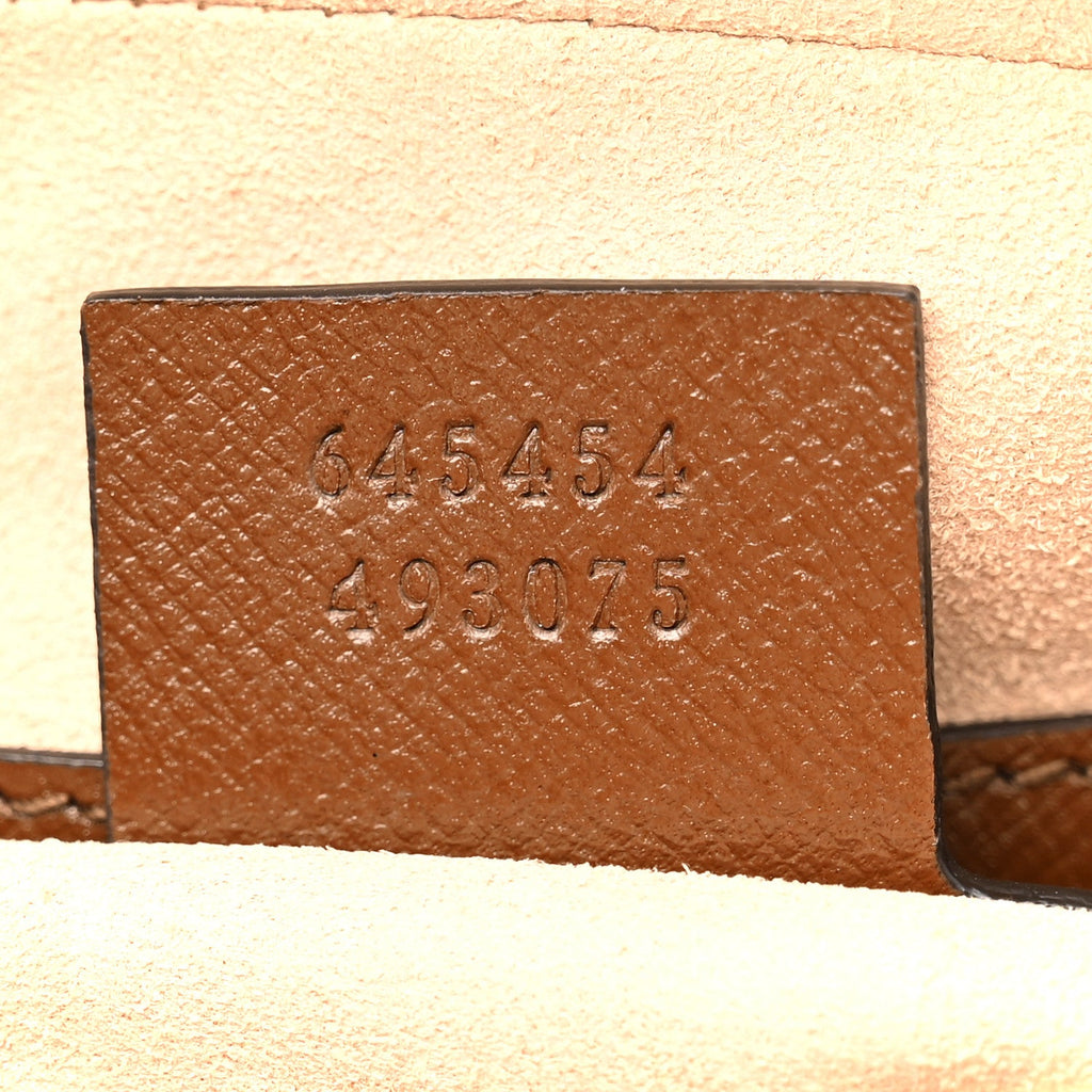 GG Supreme Monogram Small Horsebit 1955 Shoulder Bag Beige Brown Sugar